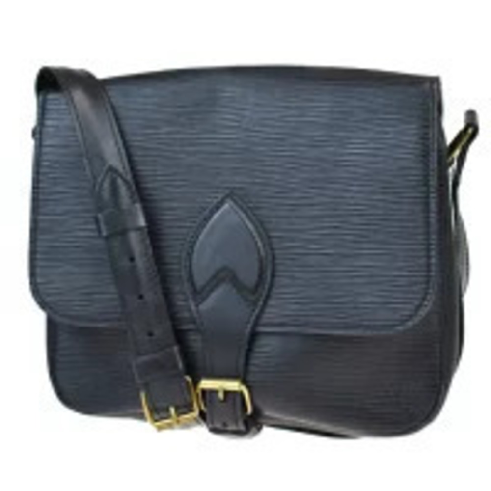 Louis Vuitton Cartouchiere Shoulder Bag Epi Noir Black Leather